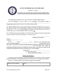 Form DC-36 Application to Clerk for Entry of Default - Rhode Island, Page 3