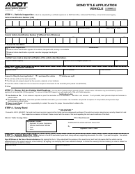 Document preview: Form 40-1001 Bonded Title Application - Vehicle - Arizona