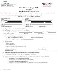 Document preview: Spinal Muscular Atrophy (Sma) Therapy Prior Authorization Request Form - Vermont