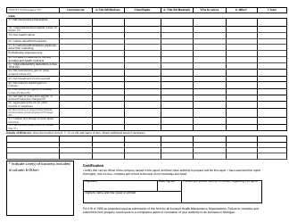 Form FIS0317 Revenue and Expense Report for Hmos - Michigan, Page 2