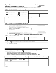 Document preview: Form AL-4267 Application for Extension of Time to File - City of Albion, Michigan