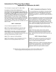 Form AL-4267 Application for Extension of Time to File - City of Albion, Michigan, Page 2