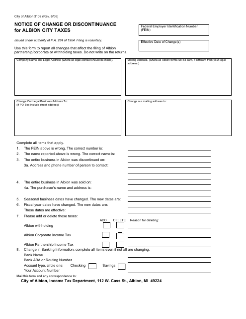Form 3102  Printable Pdf