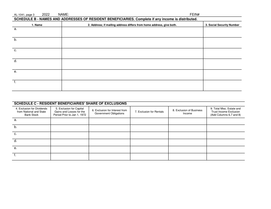 Form AL-1041 Fiduciary Income Tax Return - City of Albion, Michigan, Page 3