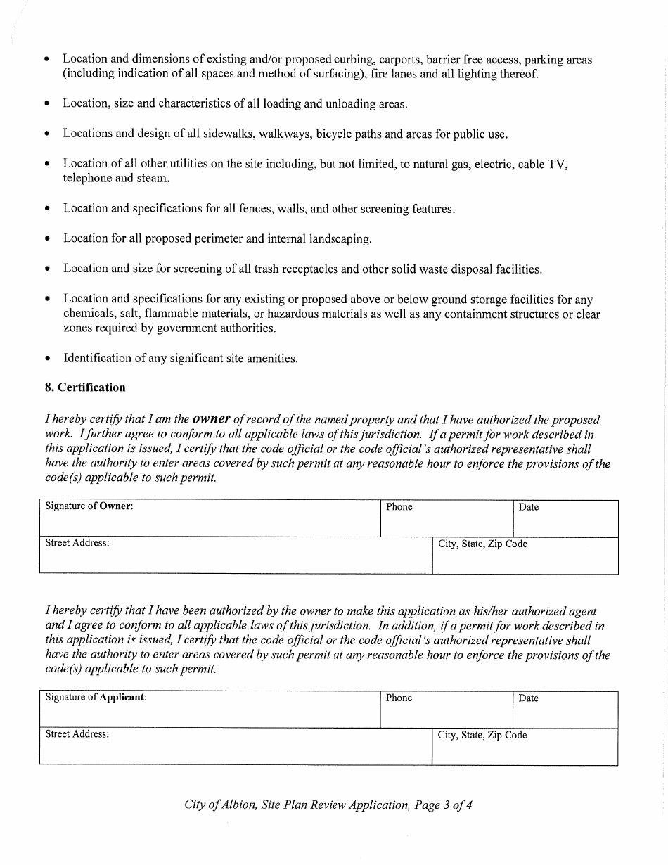 Application for Site Plan Review - City of Albion, Michigan, Page 3