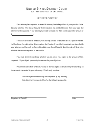 Form CV-25 Certification of Notice to Plaintiff - Oklahoma, Page 2
