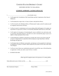 Document preview: Form AT-01 Attorney Admission - Oath of Applicant - Oklahoma