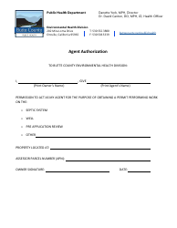 Document preview: Agent Authorization - Butte County, California