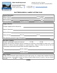 Bacteriological Sample Siting Plan - Butte County, California
