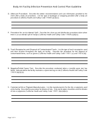 Body Art Facility Infection Prevention and Control Plan Guideline - Contra Costa County, California, Page 7