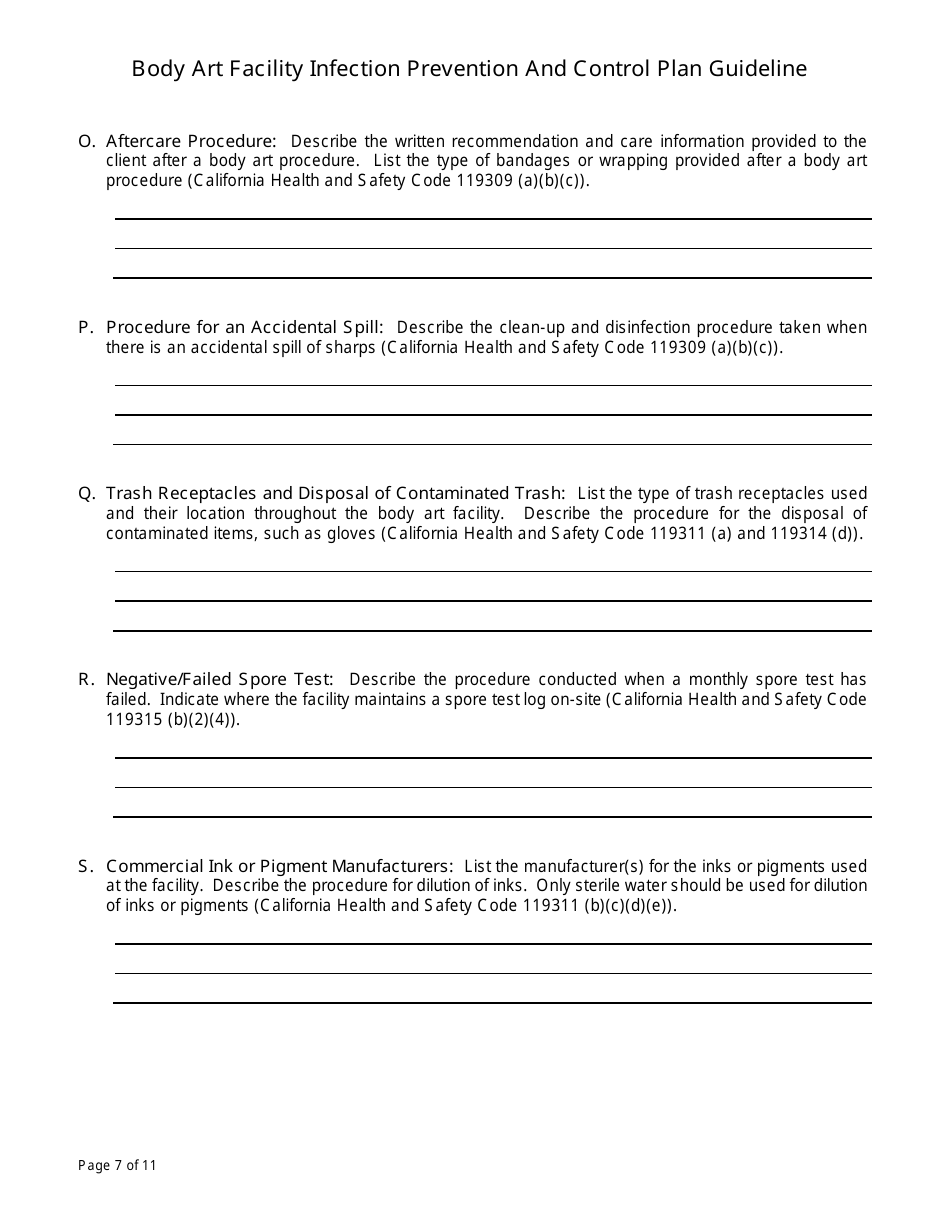 Contra Costa County, California Body Art Facility Infection Prevention