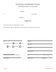 Form AO-458-MODIFIED Appearance - Oklahoma