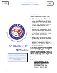 Document preview: Form APP Application for Admission, 2023