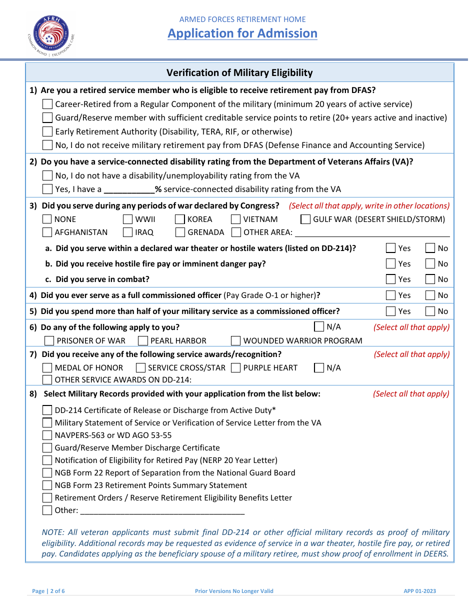Form APP Application for Admission, Page 4