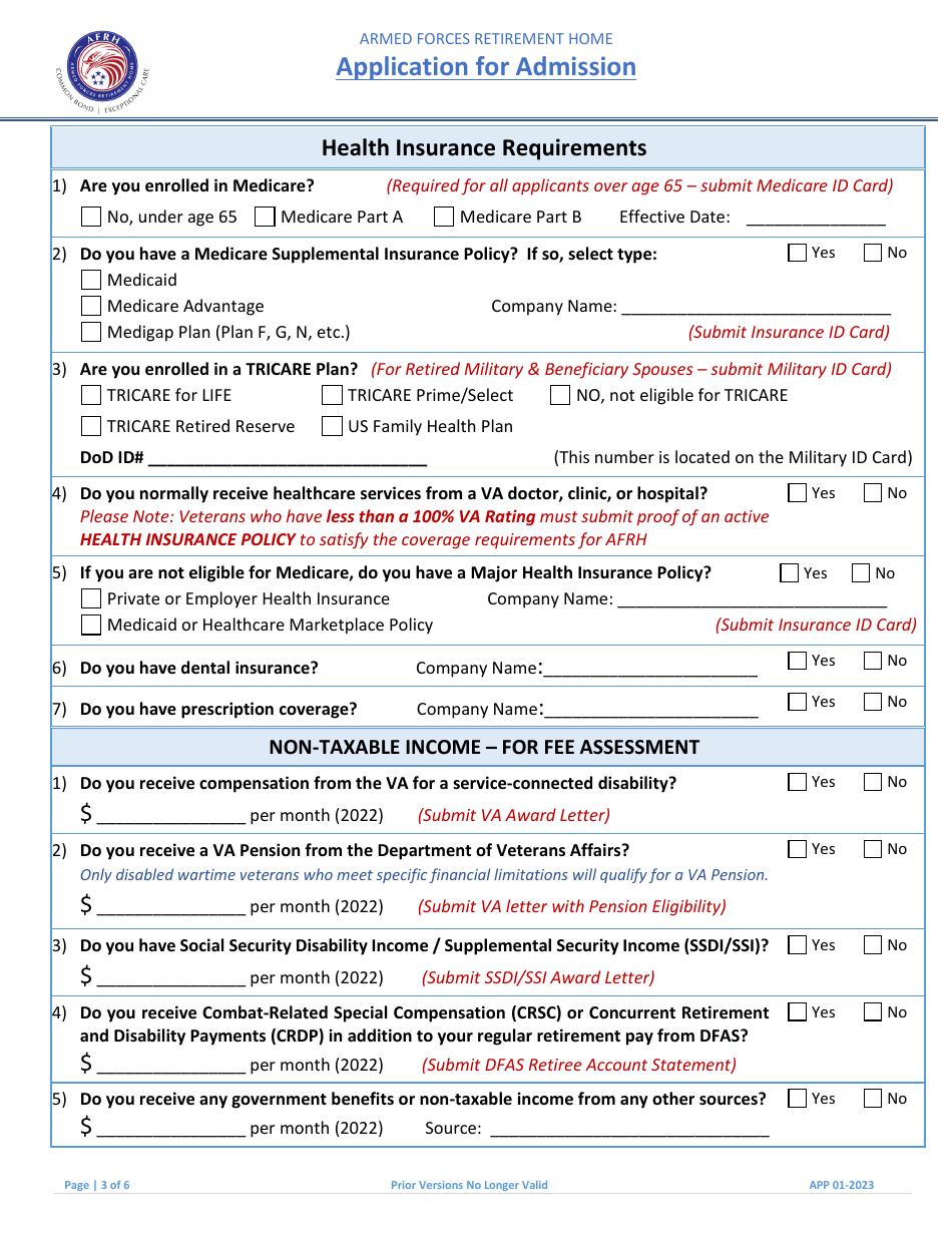 Form APP Application for Admission, Page 5