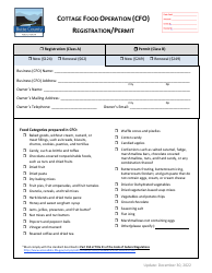 Document preview: Cottage Food Operation (Cfo) Registration/Permit - Butte County, California