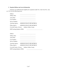 Ex Parte Petition for Expunction - Dallas County, Texas, Page 2