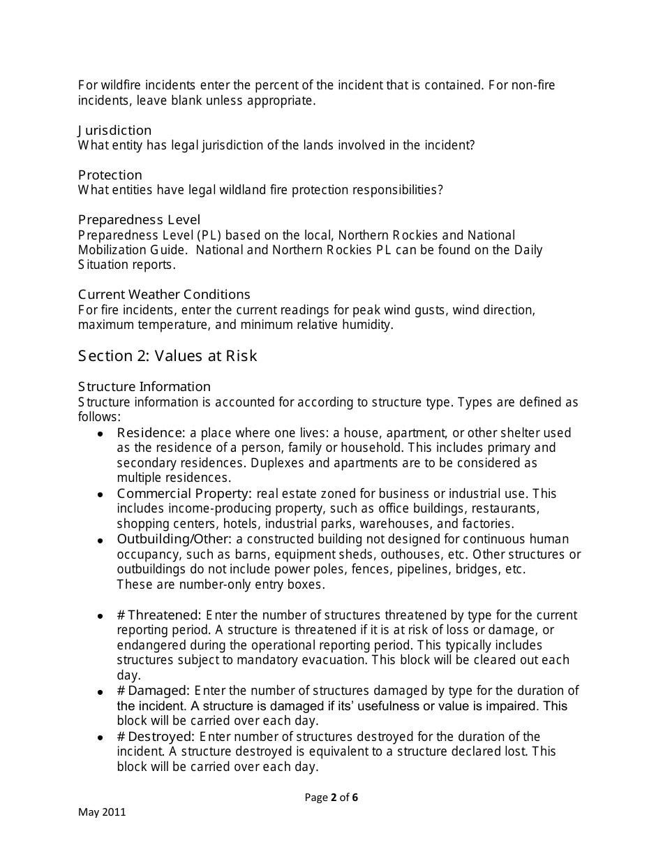 Instructions for Dnrc Incident Situation Assessment - Montana, Page 2