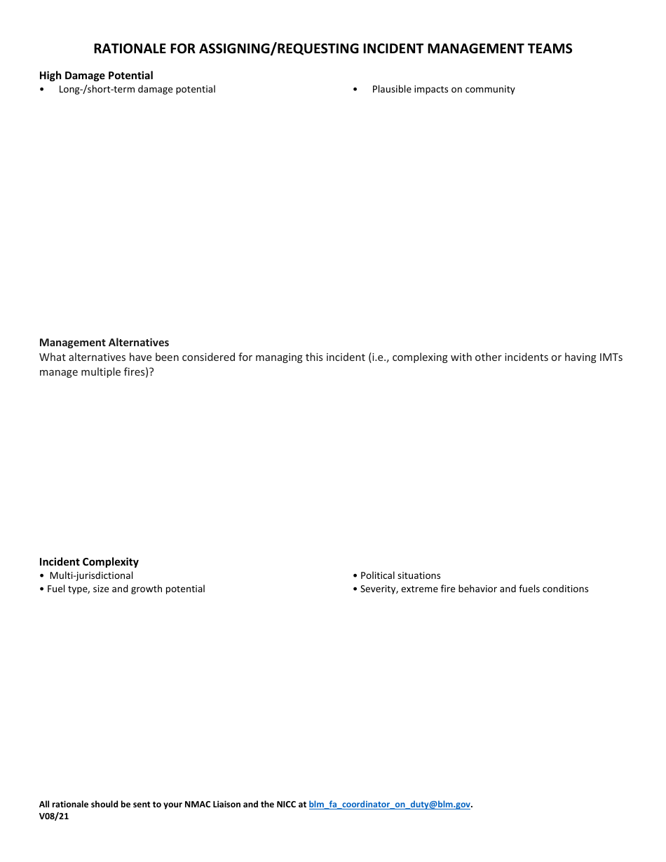 Rationale for Assigning / Requesting Incident Management Teams, Page 2
