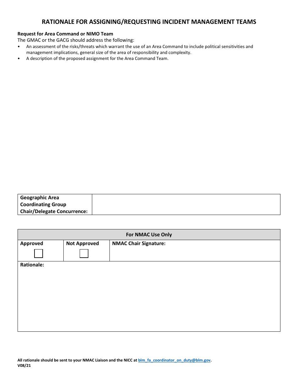 Rationale for Assigning / Requesting Incident Management Teams, Page 3