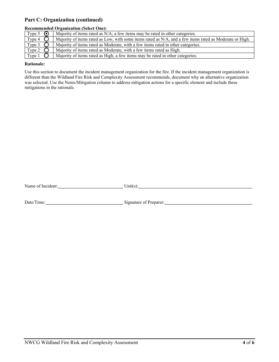 Form PMS236 Nwcg Wildland Fire Risk and Complexity Assessment, Page 4