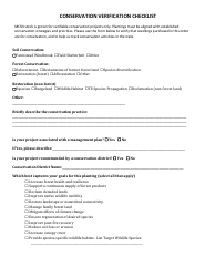 Conservation Verification Checklist - Montana