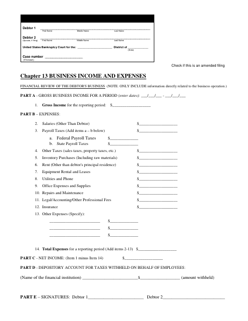 Form MOW3071-1 Chapter 13 Business Income and Expenses - Missouri