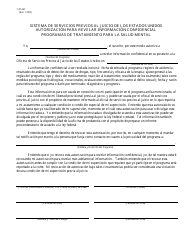 Document preview: Formulario PS6D Autorizacion Para Revelar Informacion Confidencial Programas De Tratamiento Para La Salud Mental (Spanish)