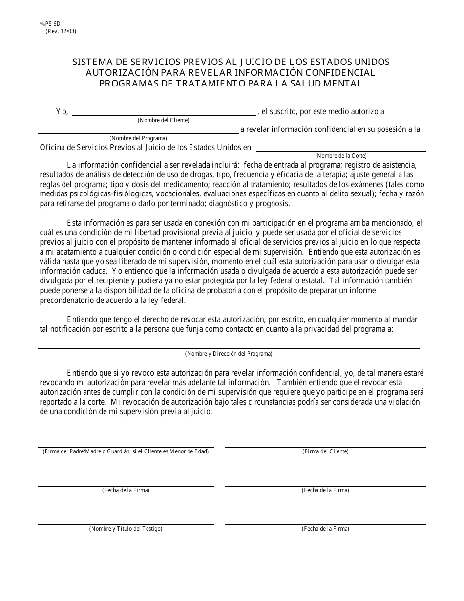 Formulario PS6D - Fill Out, Sign Online and Download Printable PDF ...