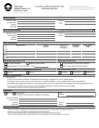 Document preview: Placed in Service Report for Propane Meters - Oregon