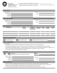 Document preview: Placed in Service Report for Scales (Manufacturer's Rated Capacity 0-1,160 Lbs) - Oregon
