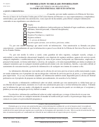 Document preview: Formulario PS6 Authorization to Release Information to Probation/Pretrial Services Officer - Missouri (Spanish)