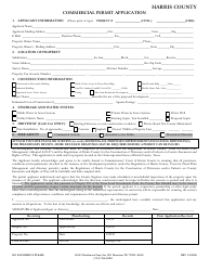 Document preview: Commercial Permit Application - Harris County, Texas