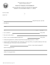 Form BMV3146 Application for Certificate Deposit $30,000.00 in Money or Government Bonds - Ohio, Page 2
