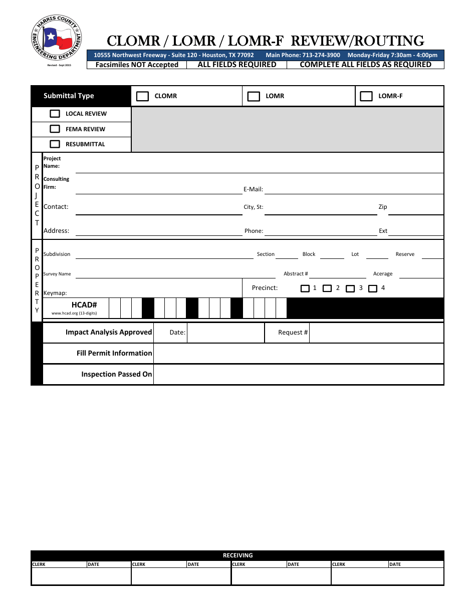 Clomr / Lomr / Lomr-F Review / Routing - Harris County, Texas, Page 1