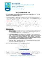 Document preview: Lobster Trap Tag Order Form - Rhode Island, 2023