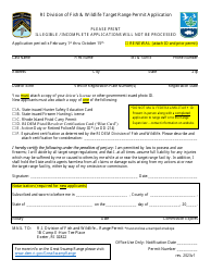 Document preview: Target Range Permit Application - Rhode Island