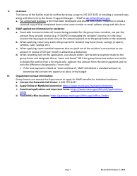 Snap Group Home Screening Form and Fact Sheet - Maine, Page 2