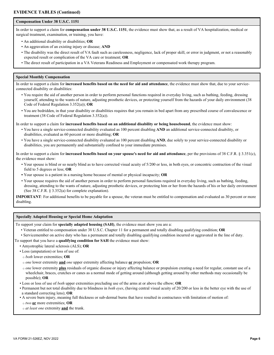 VA Form 21526EZ Download Fillable PDF or Fill Online Veterans