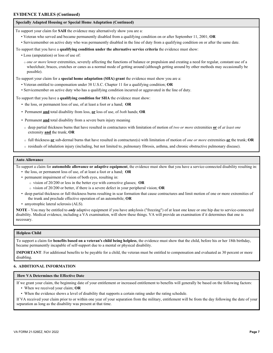 VA Form 21526EZ Download Fillable PDF or Fill Online Veterans