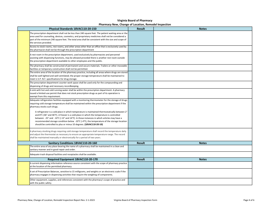 Pharmacy New, COL, Remodel Inspection - Virginia, Page 4