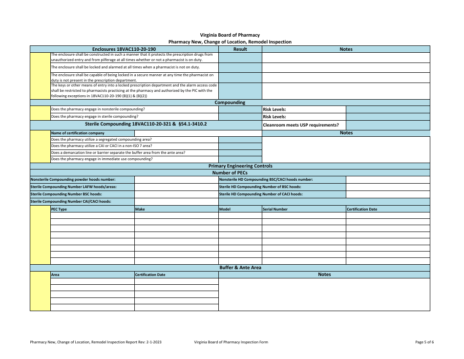 Pharmacy New, COL, Remodel Inspection - Virginia, Page 5