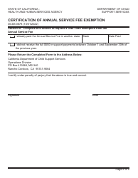 Form DCSS0678 Certification of Annual Service Fee Exemption - California, Page 2