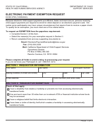 Form DCSS0759 Electronic Payment Exemption Request - California