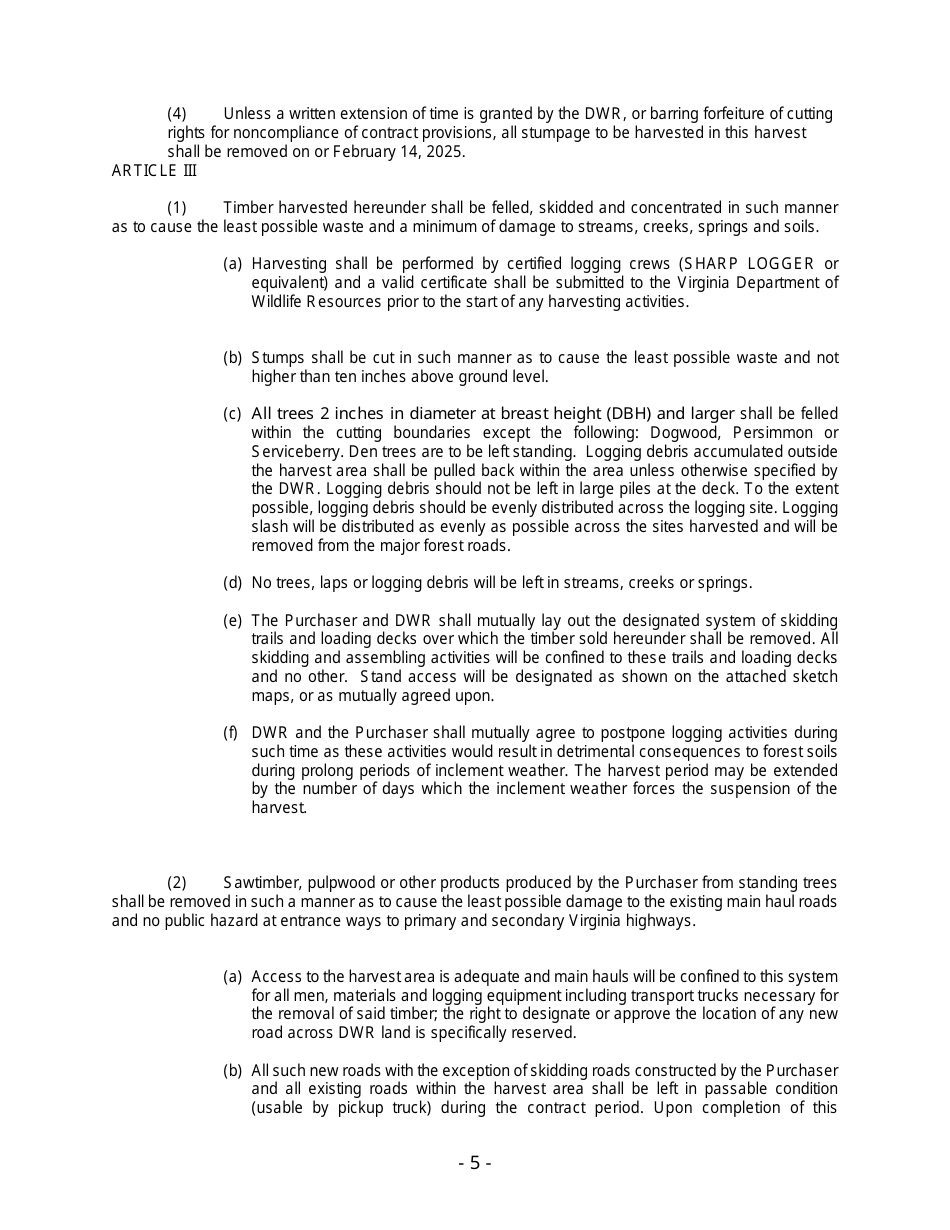 Notice of Timber Sale (Regeneration Harvest) - Phelps Wildlife Management Area - Virginia, Page 5