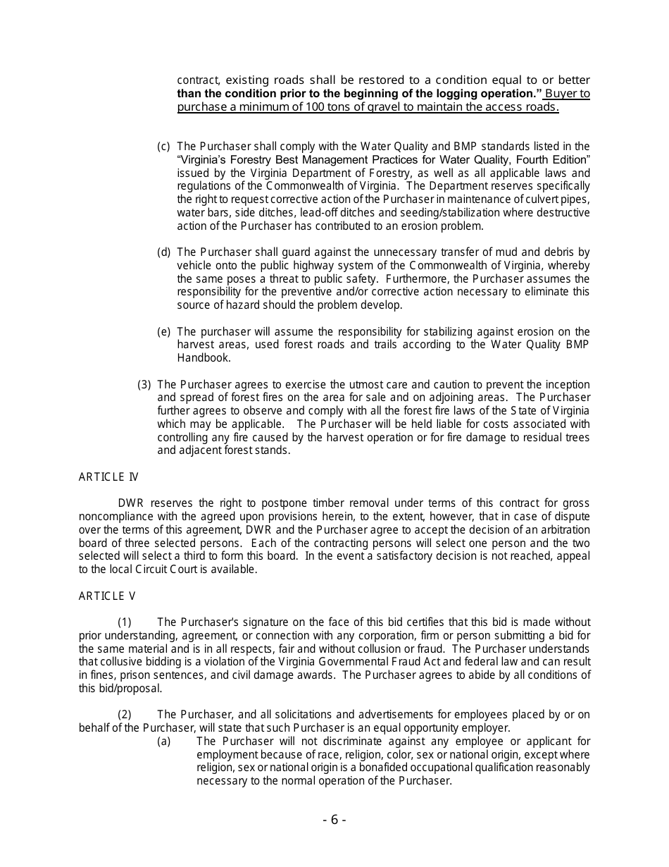 Notice of Timber Sale (Regeneration Harvest) - Phelps Wildlife Management Area - Virginia, Page 6