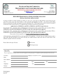 SCDCA Form PEO-01 Professional Employer Organization Initial License Application - South Carolina