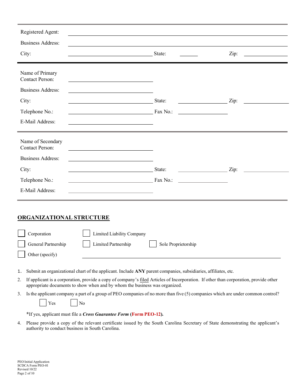 Scdca Form Peo 01 2023 Fill Out Sign Online And Download Printable