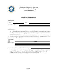 Grant Application - Insure Louisiana Incentive Program - Louisiana
