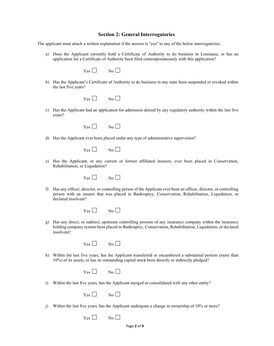 Grant Application - Insure Louisiana Incentive Program - Louisiana, Page 2